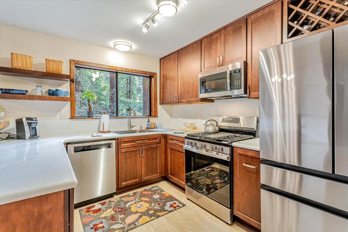 Interior, Kitchen, Stainless Steel Appliances, Wood Texture Flooring