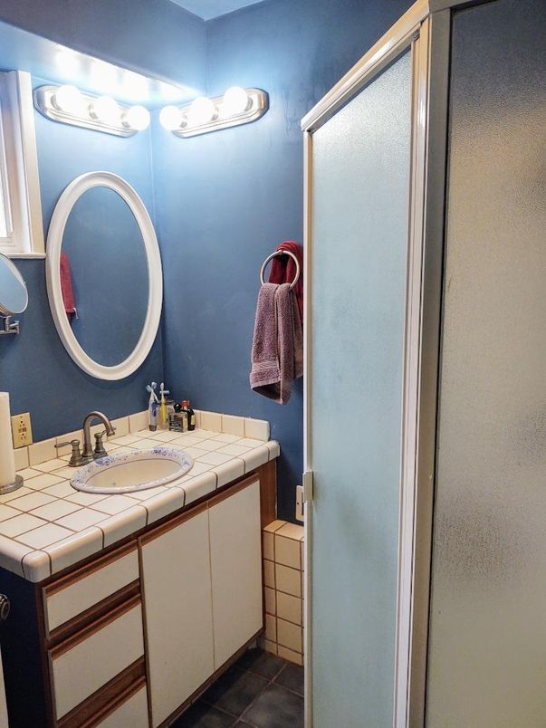 Bathroom, Glass Shower, Interior, Tile Countertops