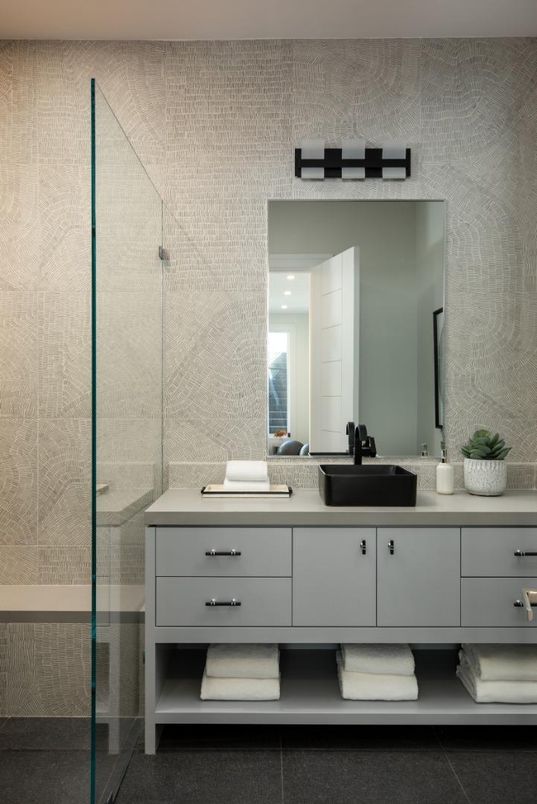 Bathroom, Dual Sink Vanities, Glass Shower, Interior