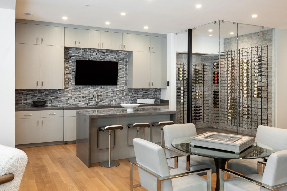 Interior, Recessed Lighting, Wine Storage, Wood Texture Flooring