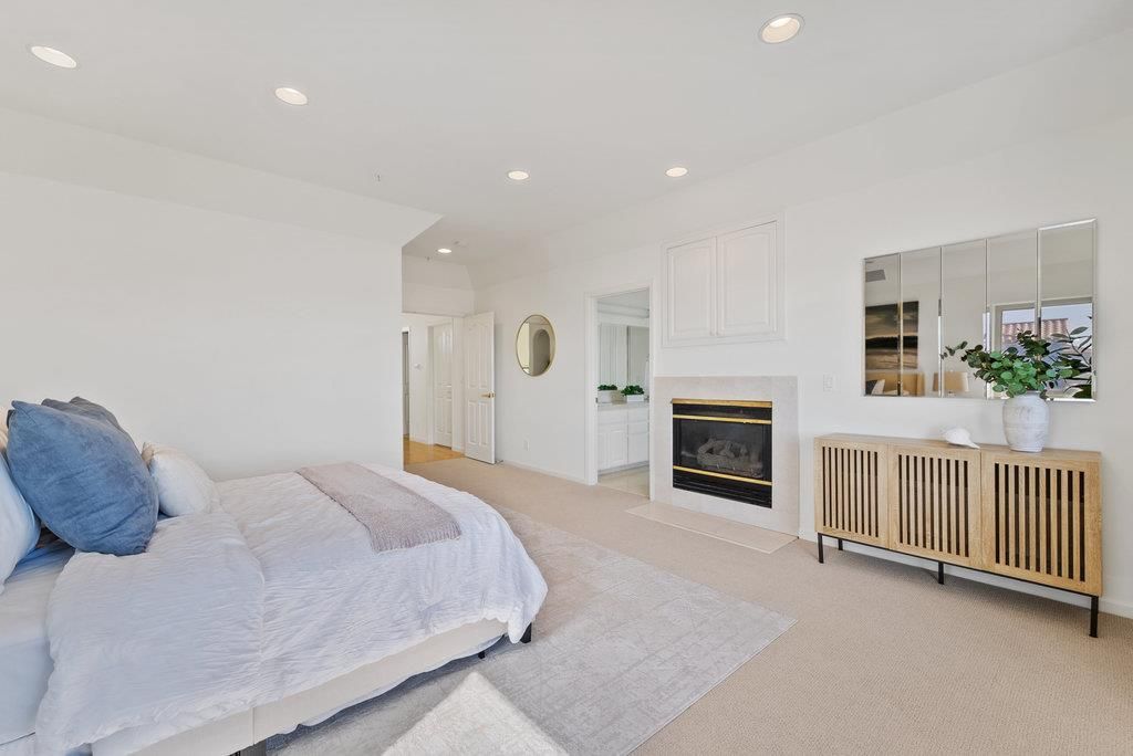 Bedroom, Fireplace, Interior, Recessed Lighting