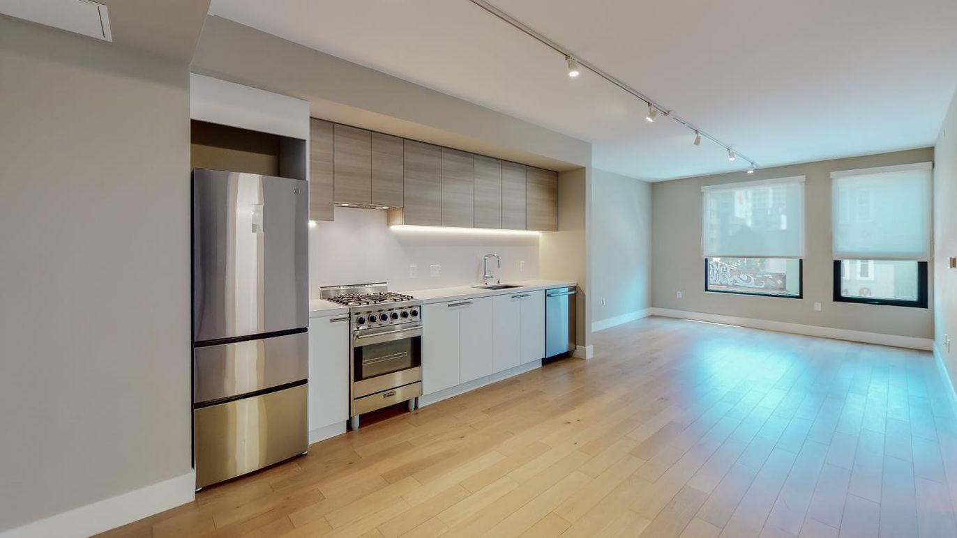 Interior, Kitchen, Stainless Steel Appliances, Wood Texture Flooring