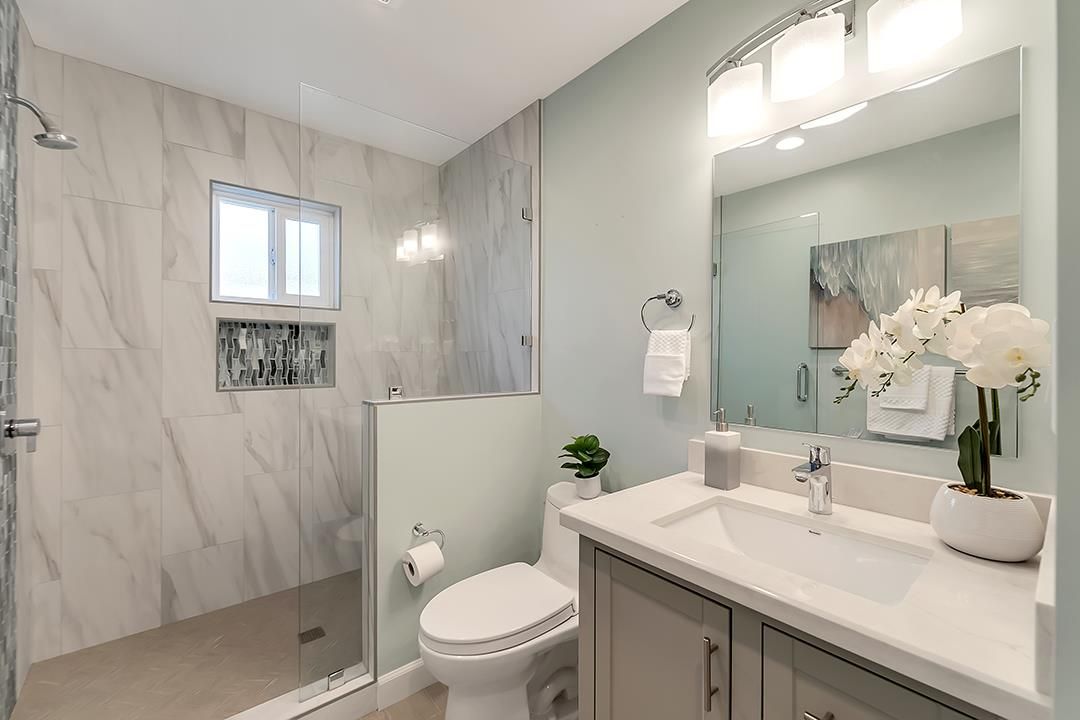 Bathroom, Glass Shower, Interior, Marble Walls