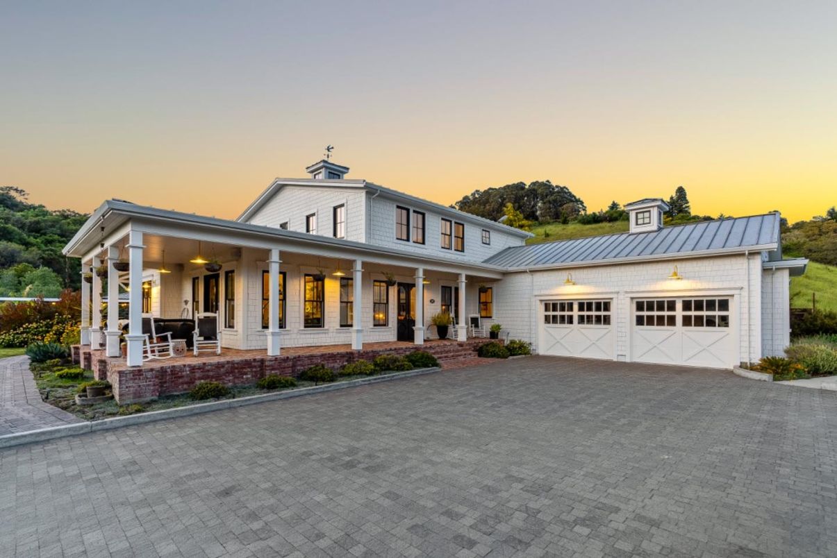 Attached, Exterior, Facade, Brick Facade, Farmhouse
