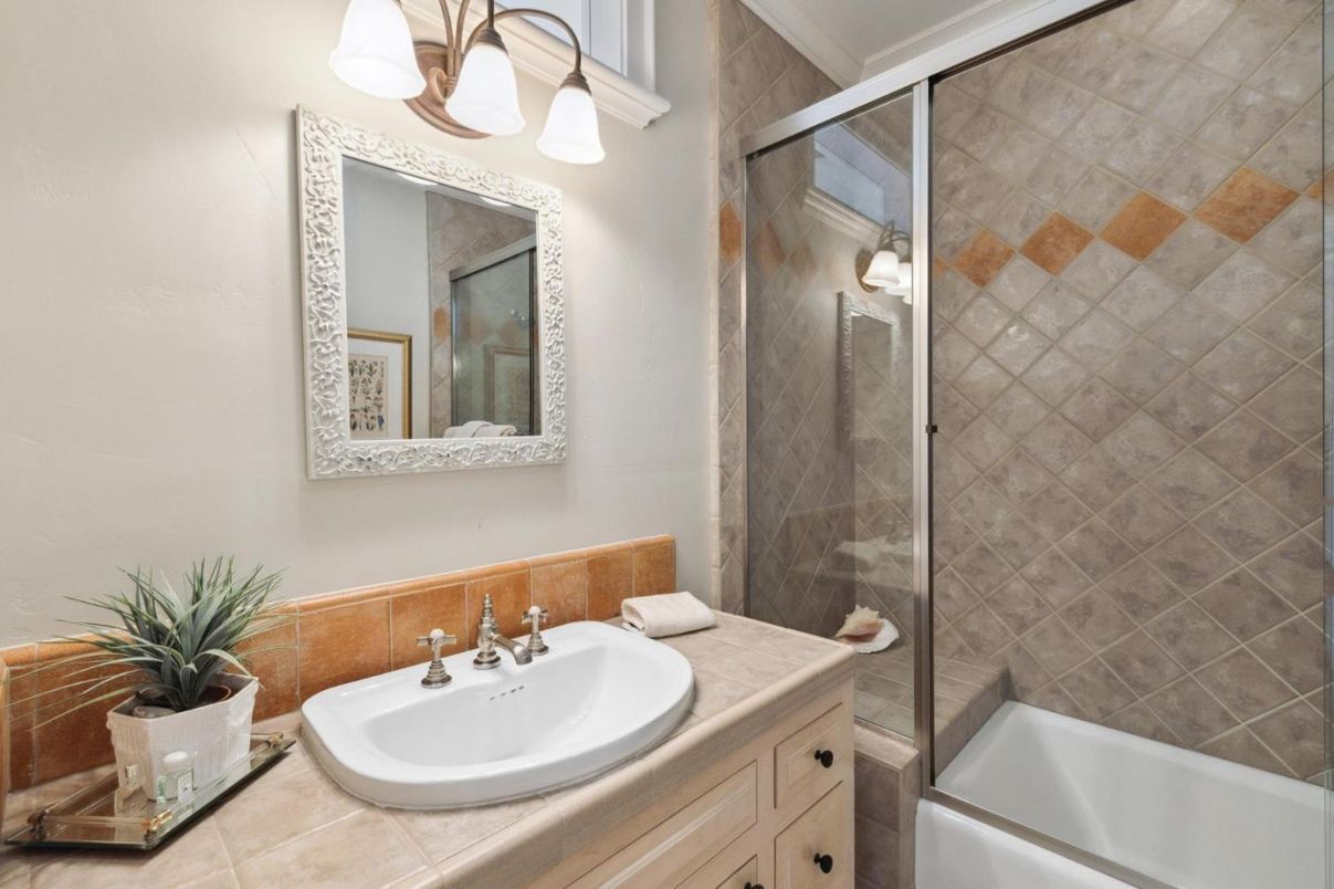 Bathroom, Glass Shower, Interior, Tile Countertops