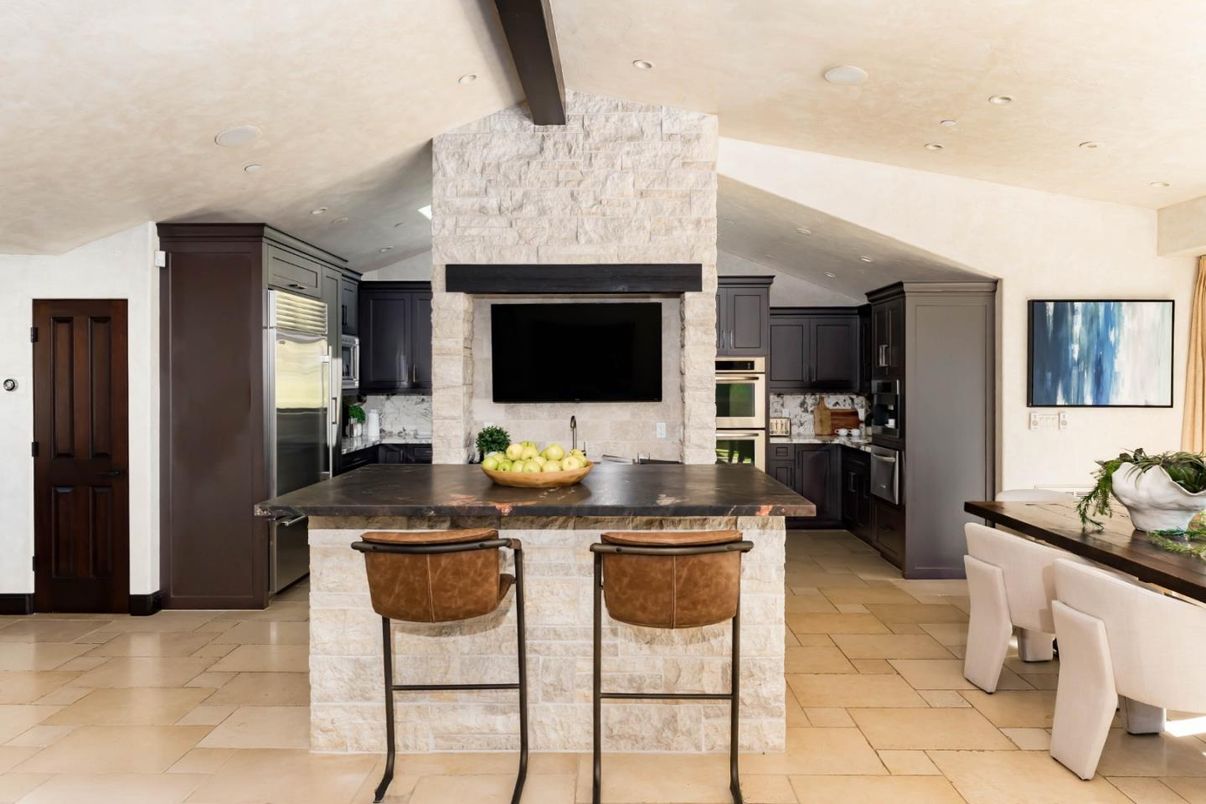 Interior, Kitchen, Recessed Lighting, Stainless Steel Appliances, Wooden Beams