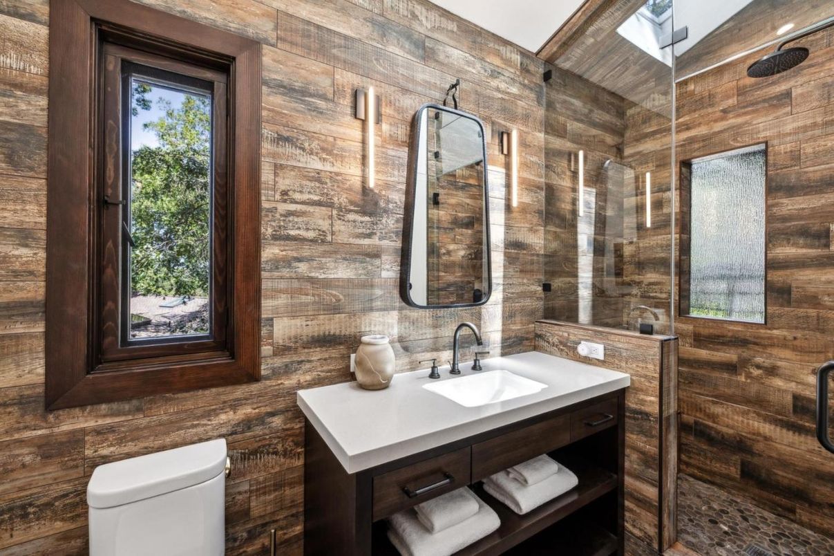 Bathroom, Interior, Wooden Walls