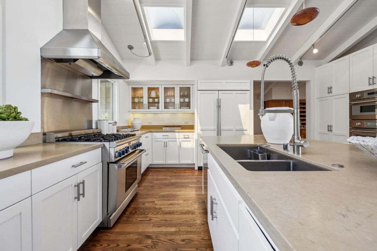 Interior, Kitchen, Stainless Steel Appliances, Wood Texture Flooring