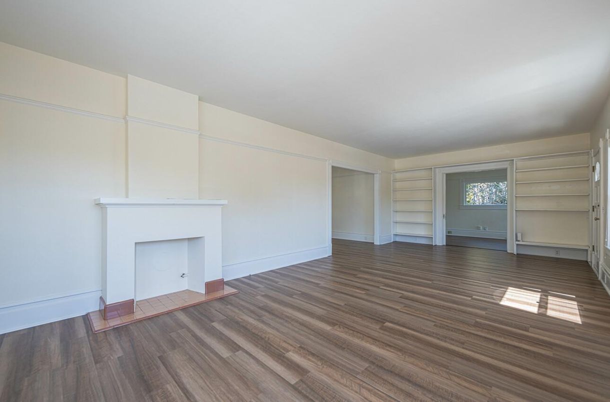 Empty room, Fireplace, Interior, Wood Texture Flooring