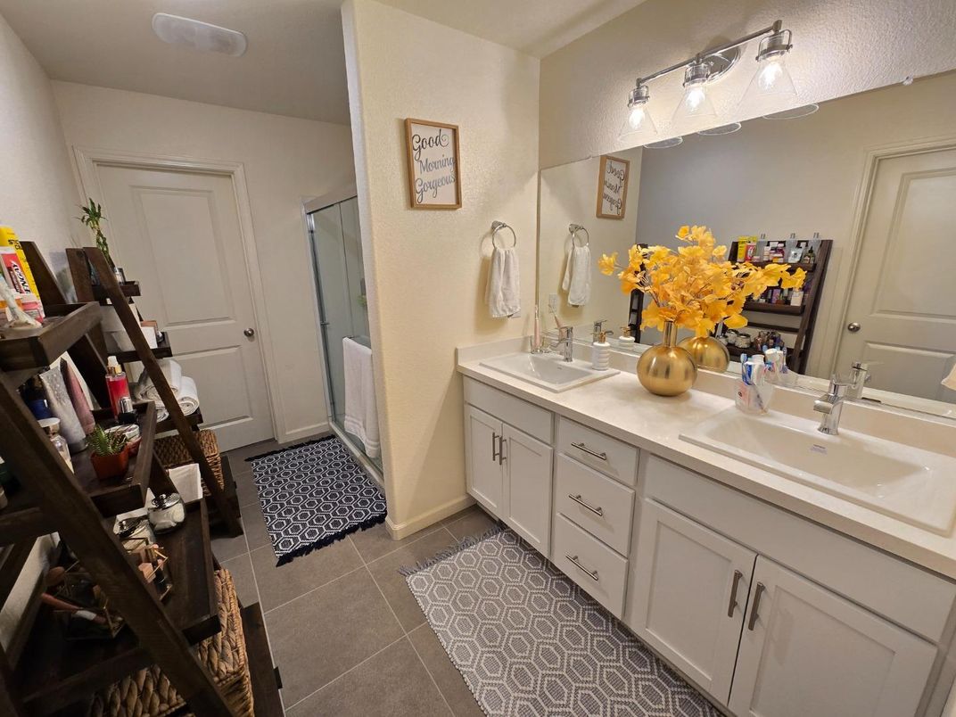 Bathroom, Dual Sink Vanities, Glass Shower, Interior