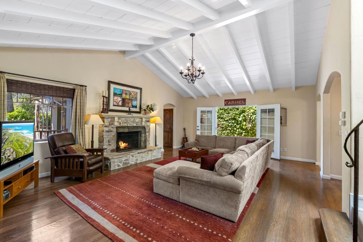 Chandelier, Fireplace, Interior, Living room, Wood Texture Flooring