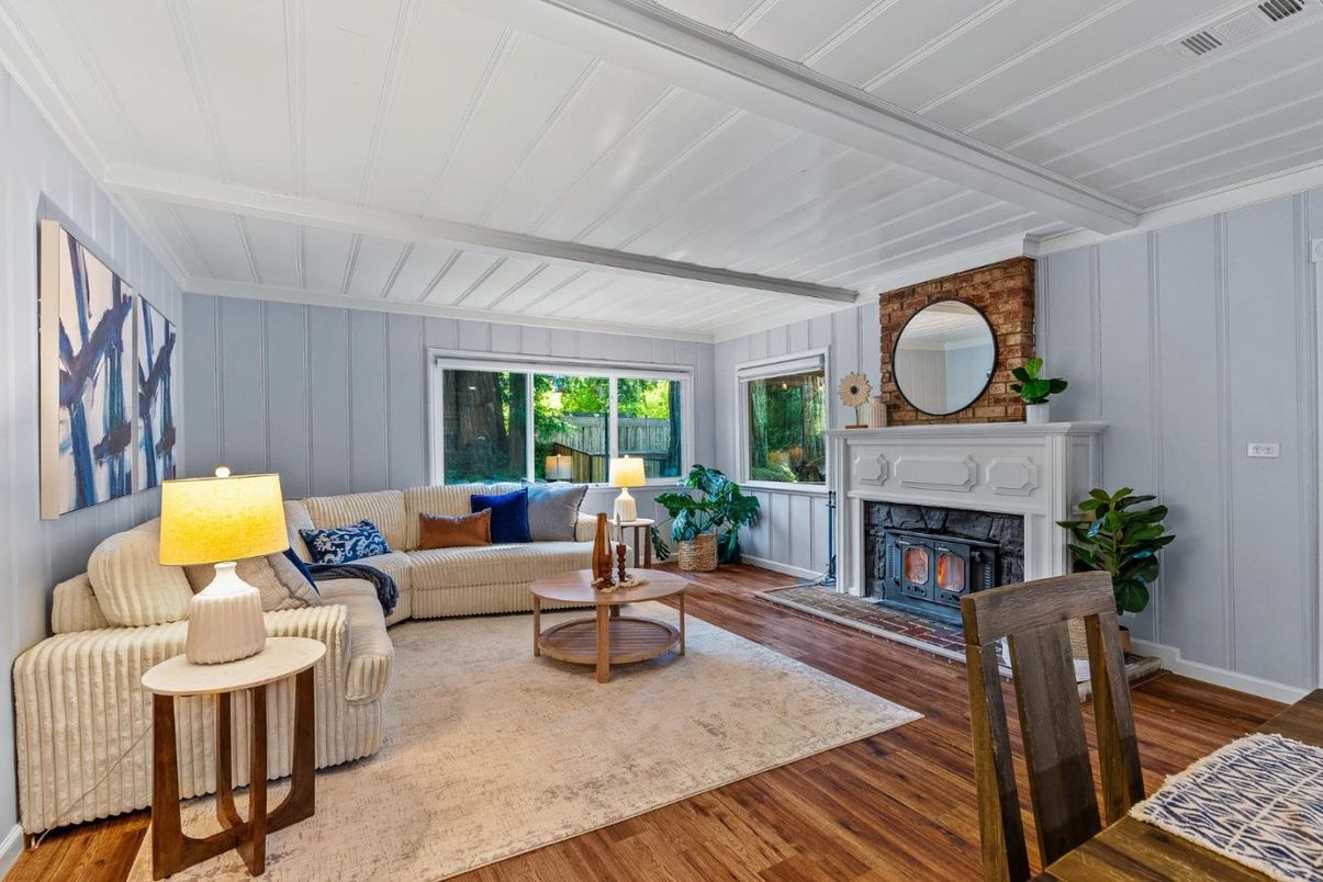 Fireplace, Interior, Living room, Wood Texture Flooring