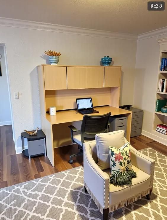 Home Office, Interior, Wood Texture Flooring