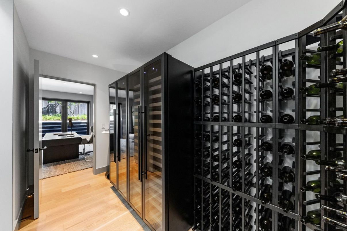 Interior, Recessed Lighting, Wine Storage, Wood Texture Flooring