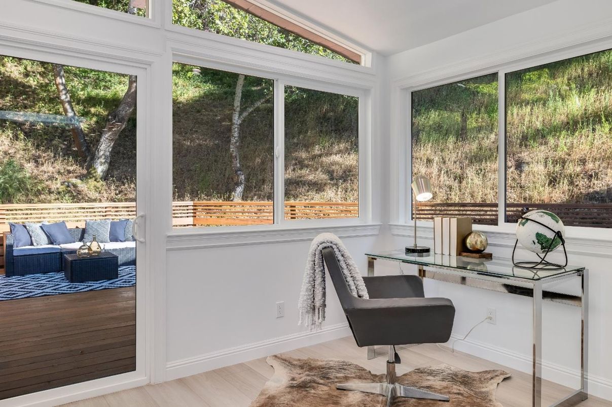 Home Office, Interior, Sun Room, Wood Texture Flooring