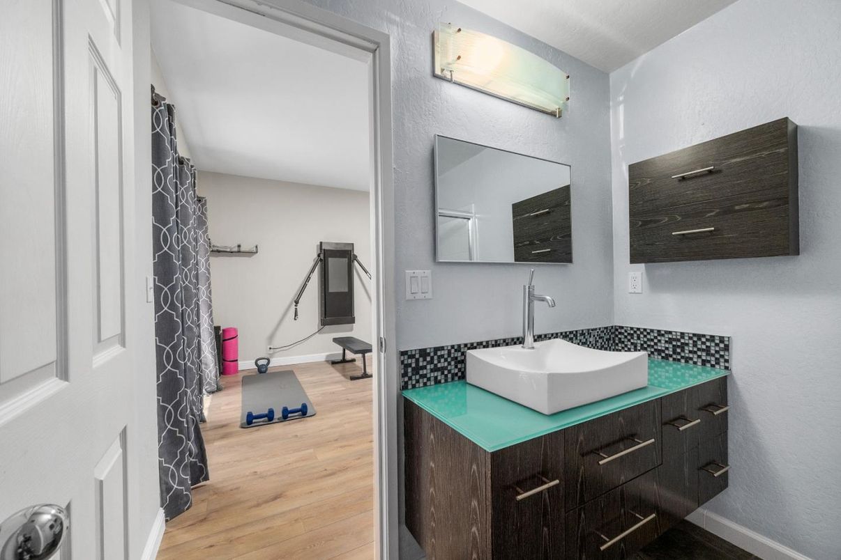 Bathroom, Interior, Wood Texture Flooring