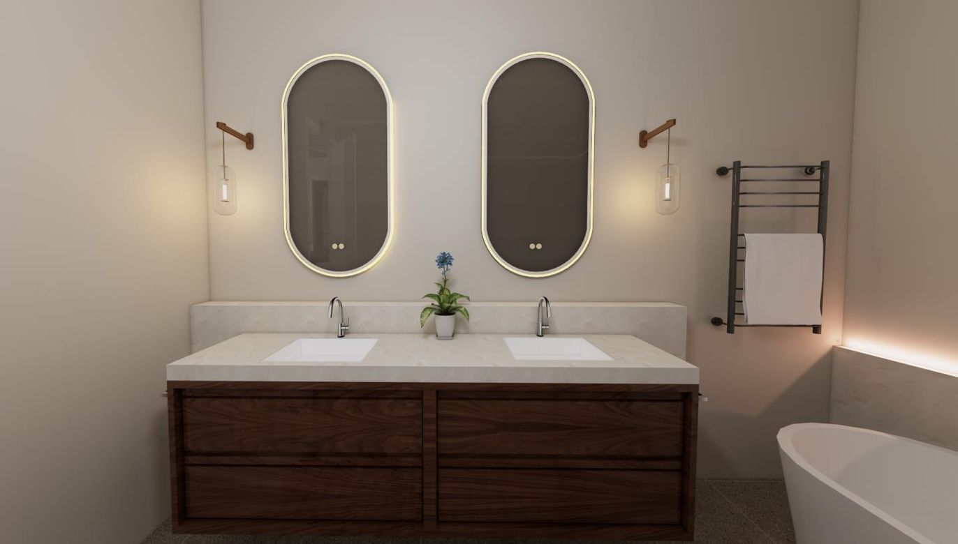 Bathroom, Dual Sink Vanities, Free Standing Baths, Interior