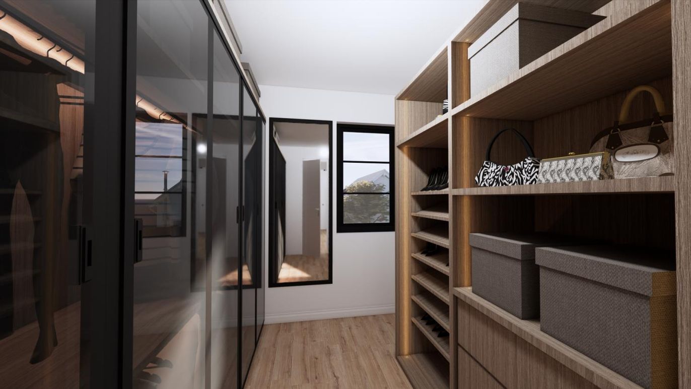 Interior, Walk-in Closets, Wood Texture Flooring