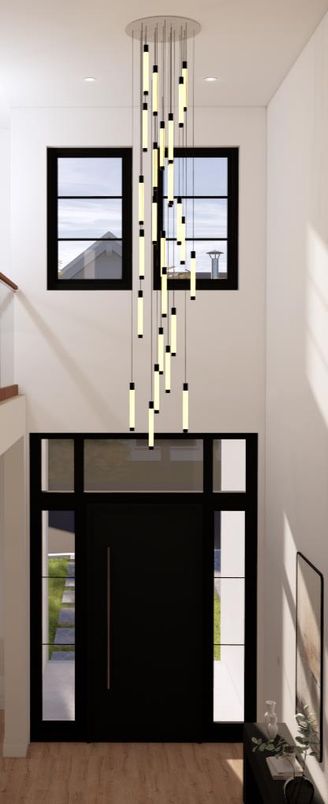 Interior, Pendant Lights, Wood Texture Flooring