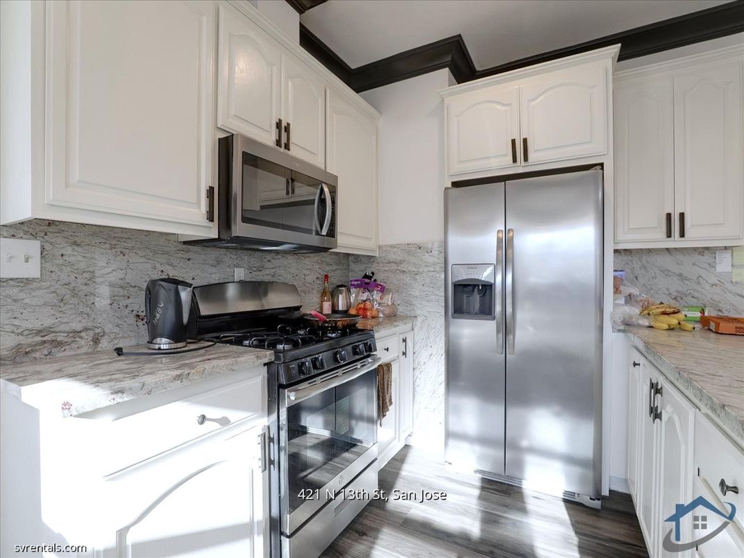 Interior, Kitchen, Stainless Steel Appliances, Wood Texture Flooring