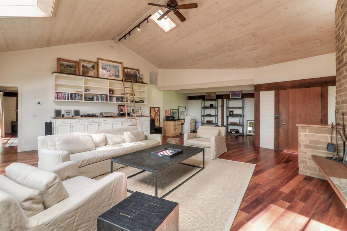 Fireplace, Interior, Living room, Stone Walls, Wooden Ceilings, Wood Texture Flooring
