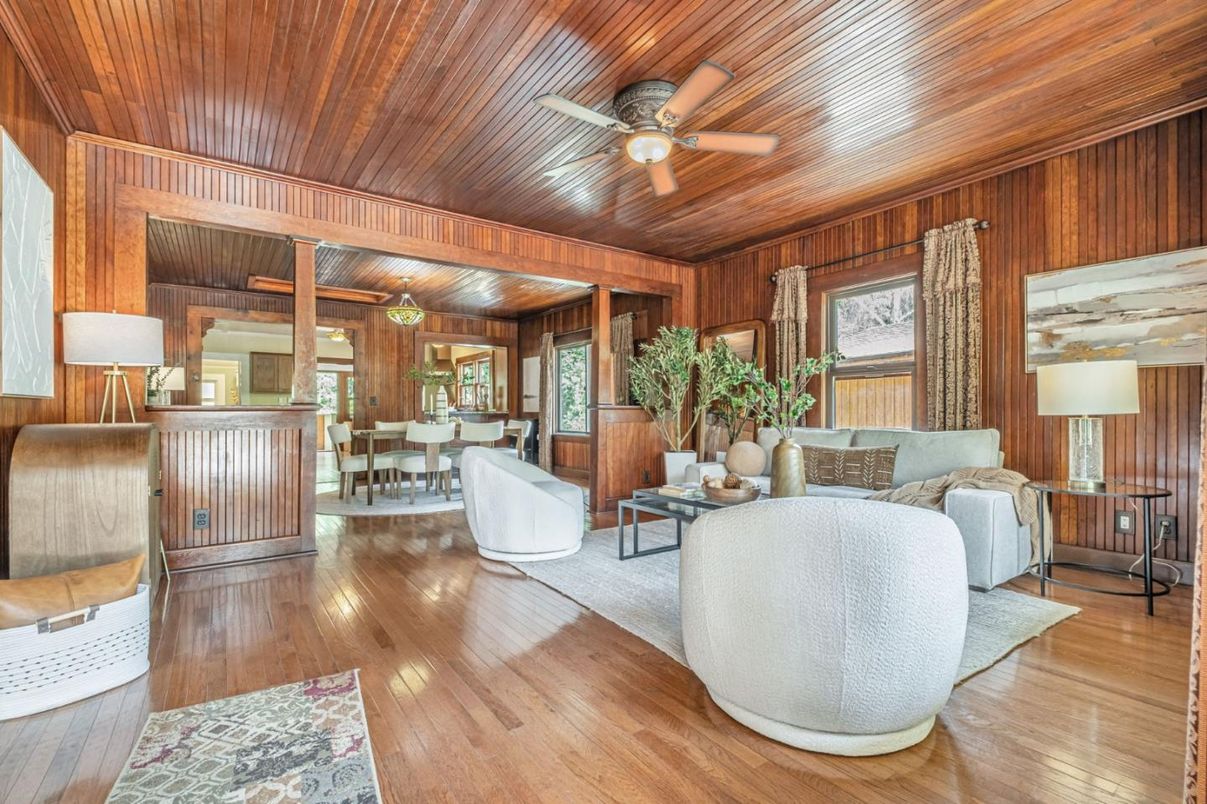 Dining room, Interior, Living room, Wooden Ceilings, Wood Texture Flooring, Wooden Walls
