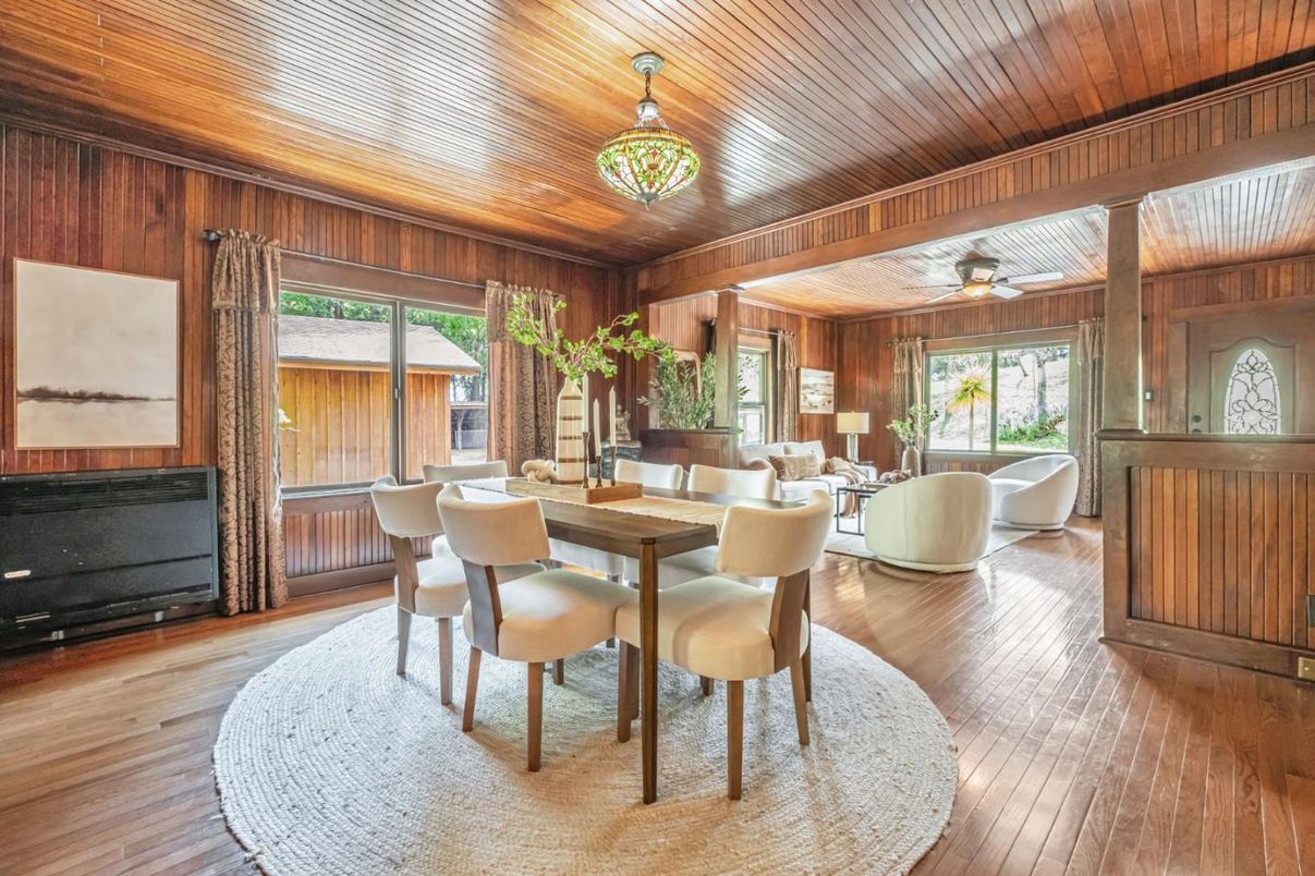 Dining room, Interior, Living room, Wooden Ceilings, Wood Texture Flooring, Wooden Walls