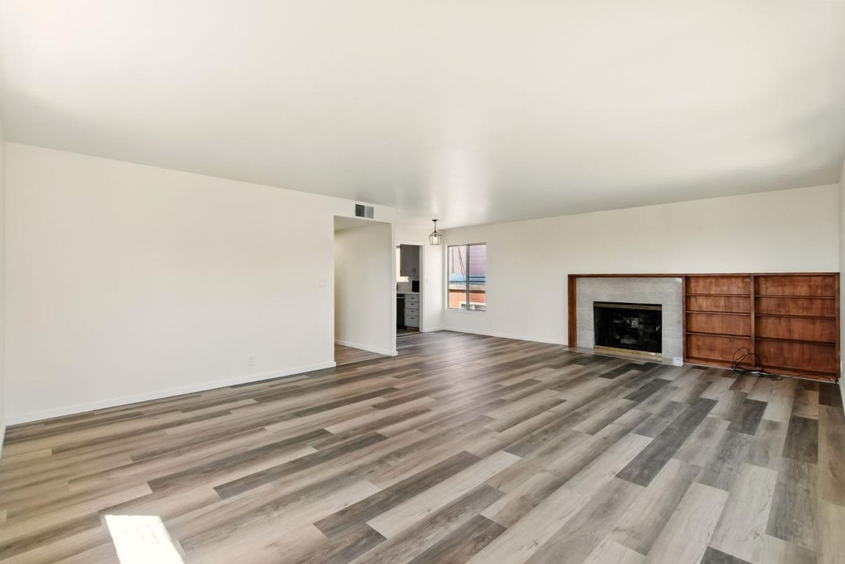 Empty room, Fireplace, Interior, Wood Texture Flooring