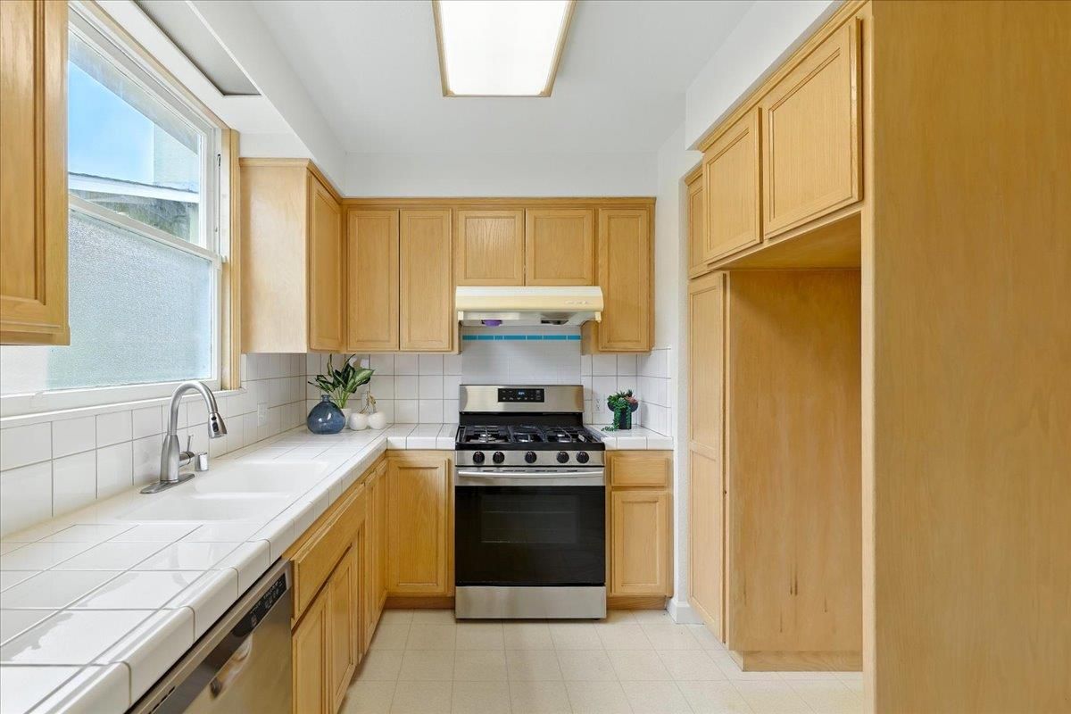 Interior, Kitchen, Stainless Steel Appliances, Tile Countertops
