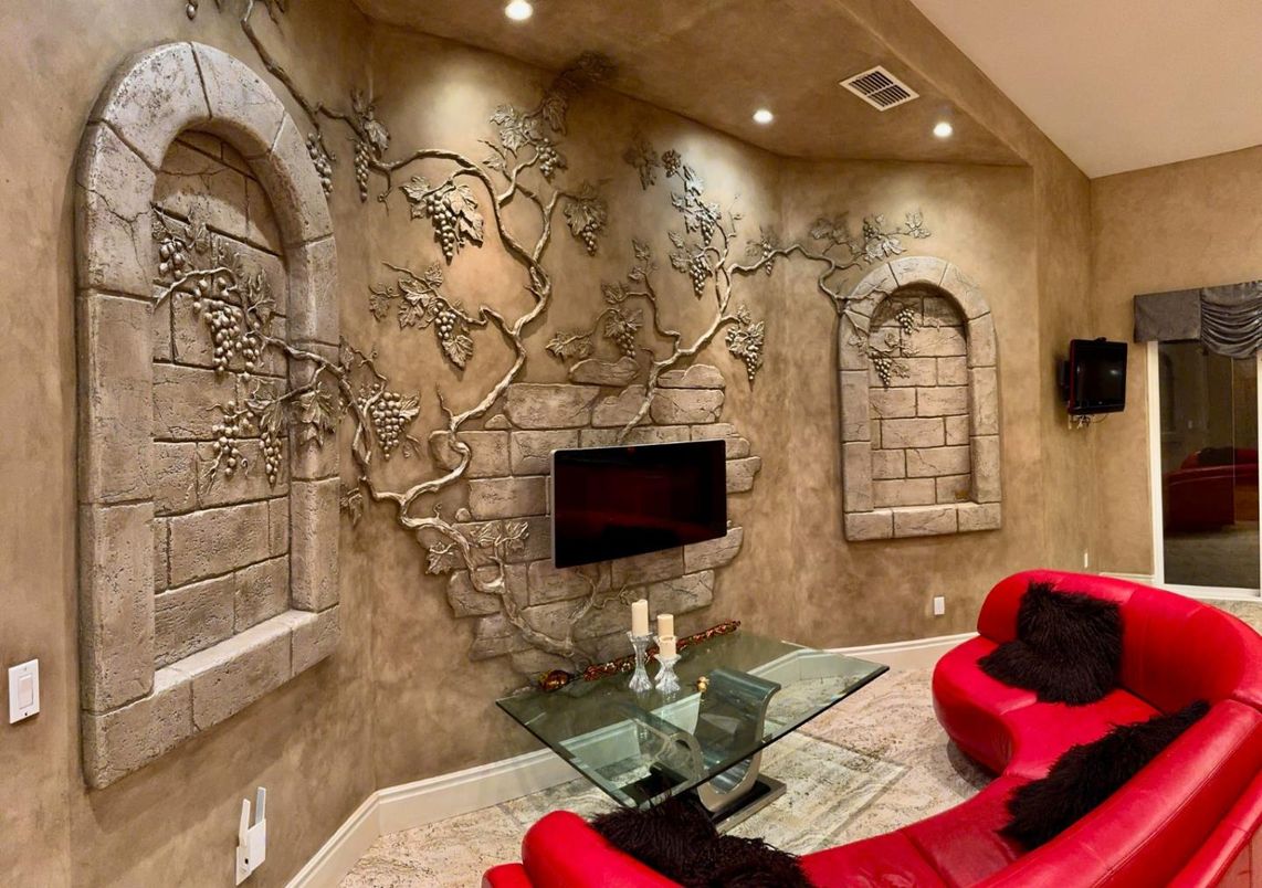 Interior, Recessed Lighting, Stone Walls