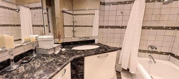 Bathroom, Dual Sink Vanities, Glass Shower, Interior