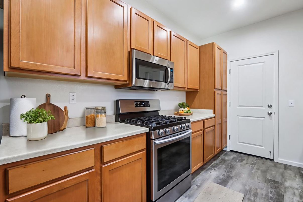 Interior, Kitchen, Stainless Steel Appliances, Wood Texture Flooring