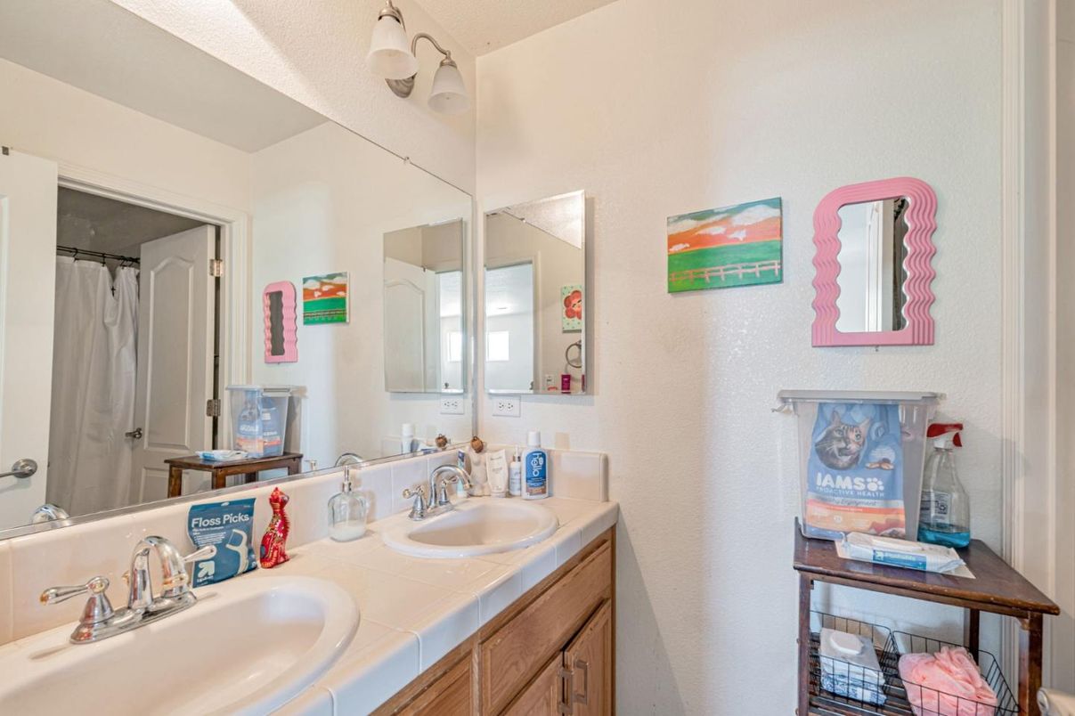 Bathroom, Dual Sink Vanities, Interior, Tile Countertops
