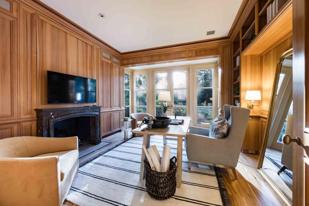 Fireplace, Interior, Living room, Wood Texture Flooring, Wooden Walls