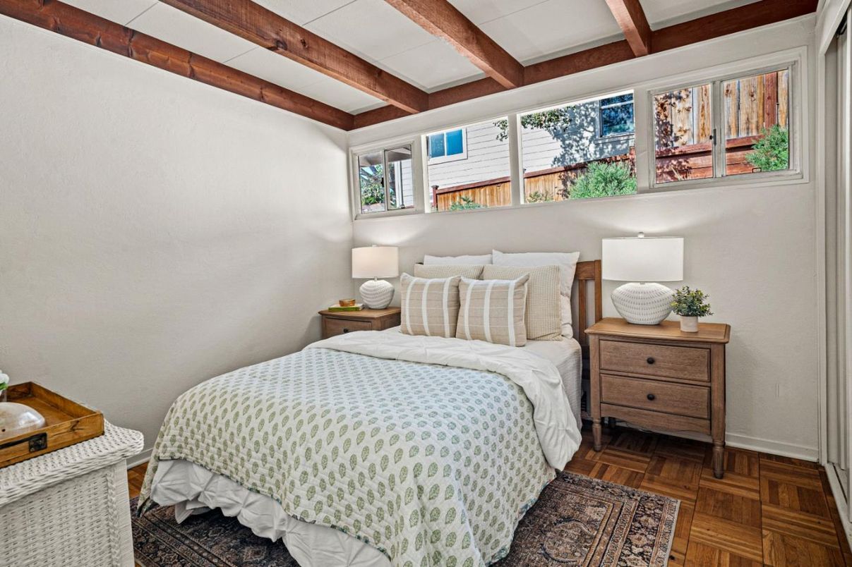 Bedroom, Interior, Wooden Beams, Wood Texture Flooring