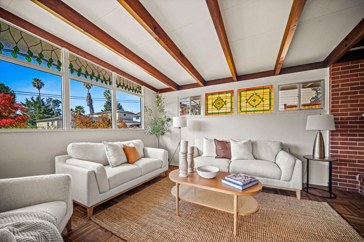 Interior, Living room, Stone Walls, Wooden Beams, Wood Texture Flooring