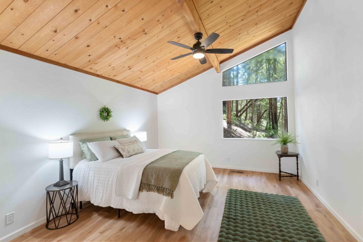 Bedroom, Interior, Wooden Ceilings, Wood Texture Flooring
