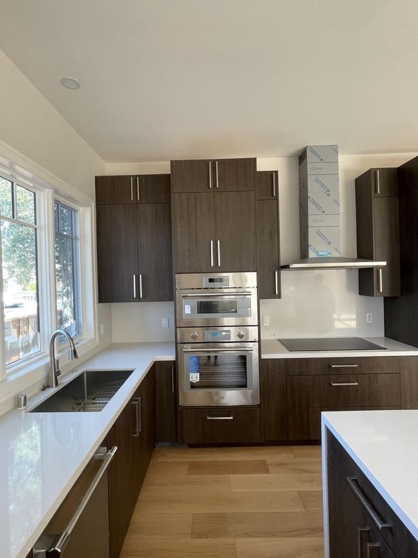 Interior, Kitchen, Stainless Steel Appliances, Wood Texture Flooring
