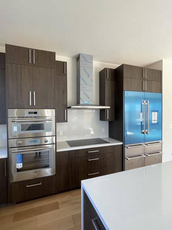 Interior, Kitchen, Stainless Steel Appliances, Wood Texture Flooring