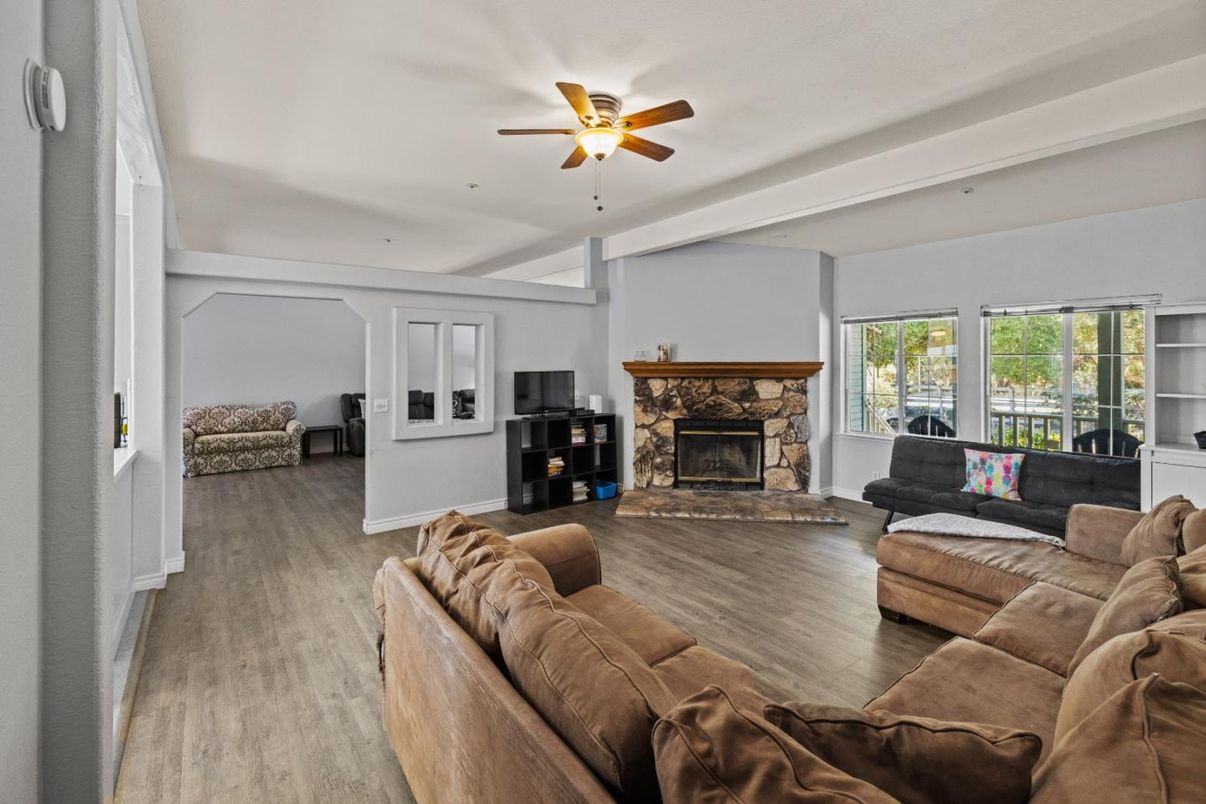 Fireplace, Interior, Living room, Wood Texture Flooring