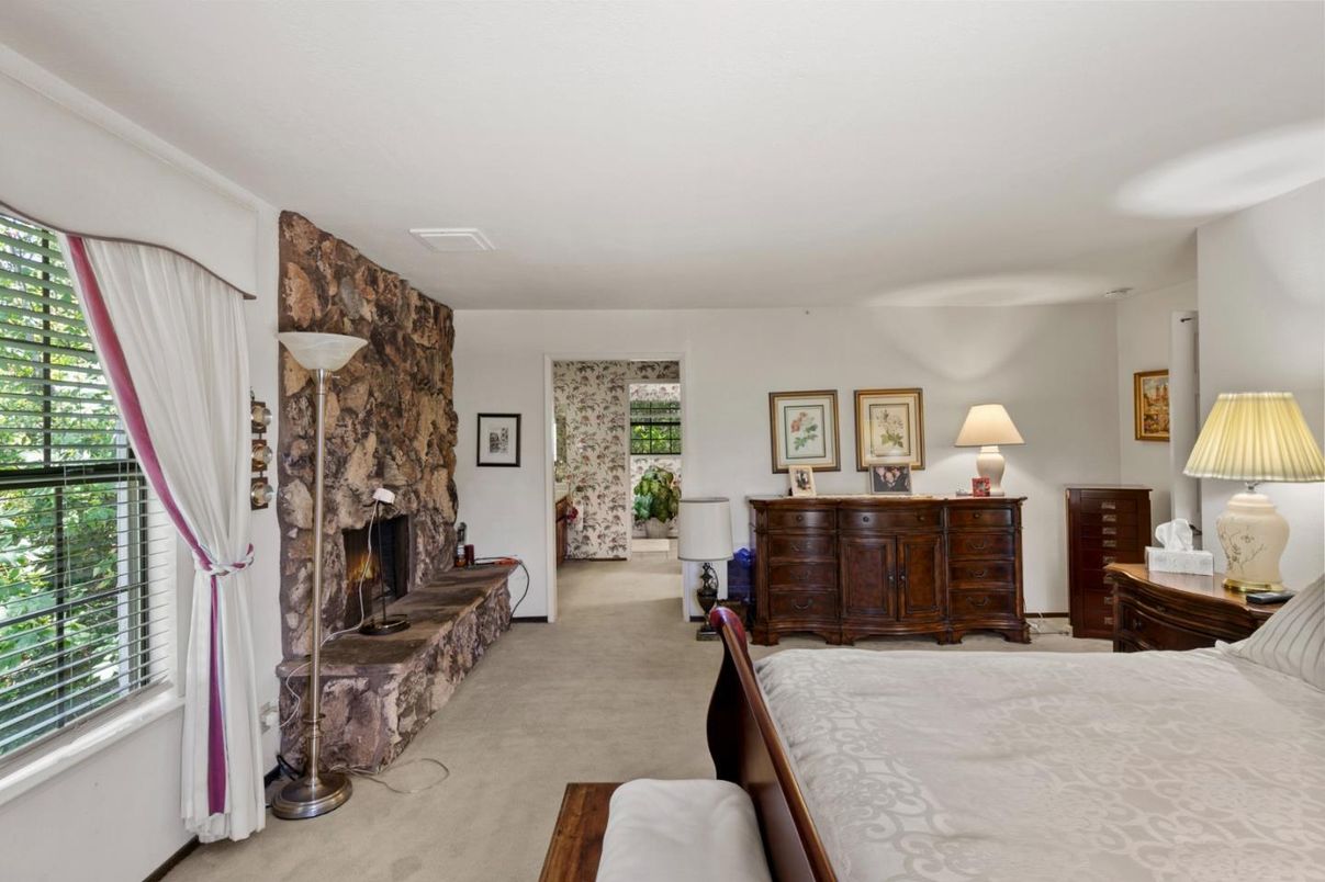Bedroom, Fireplace, Interior