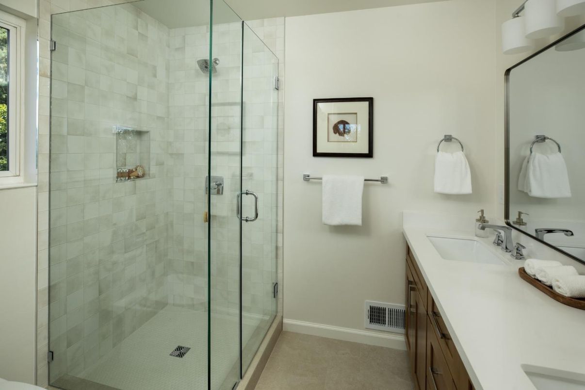 Bathroom, Dual Sink Vanities, Glass Shower, Interior