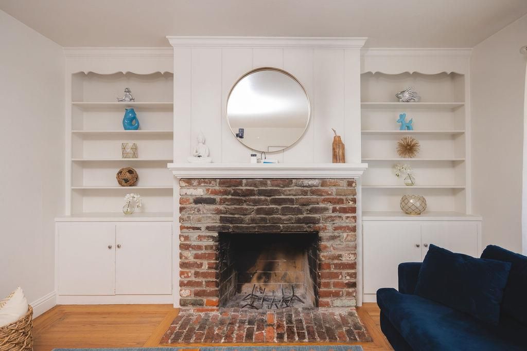 Fireplace, Interior, Wood Texture Flooring