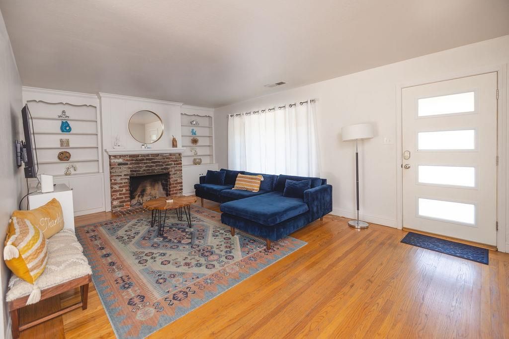 Fireplace, Interior, Living room, Wood Texture Flooring
