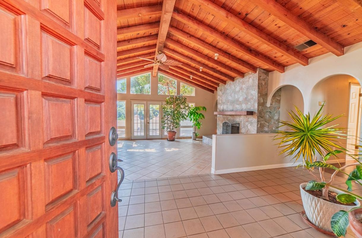 Empty room, Fireplace, Interior, Wooden Beams, Wooden Ceilings