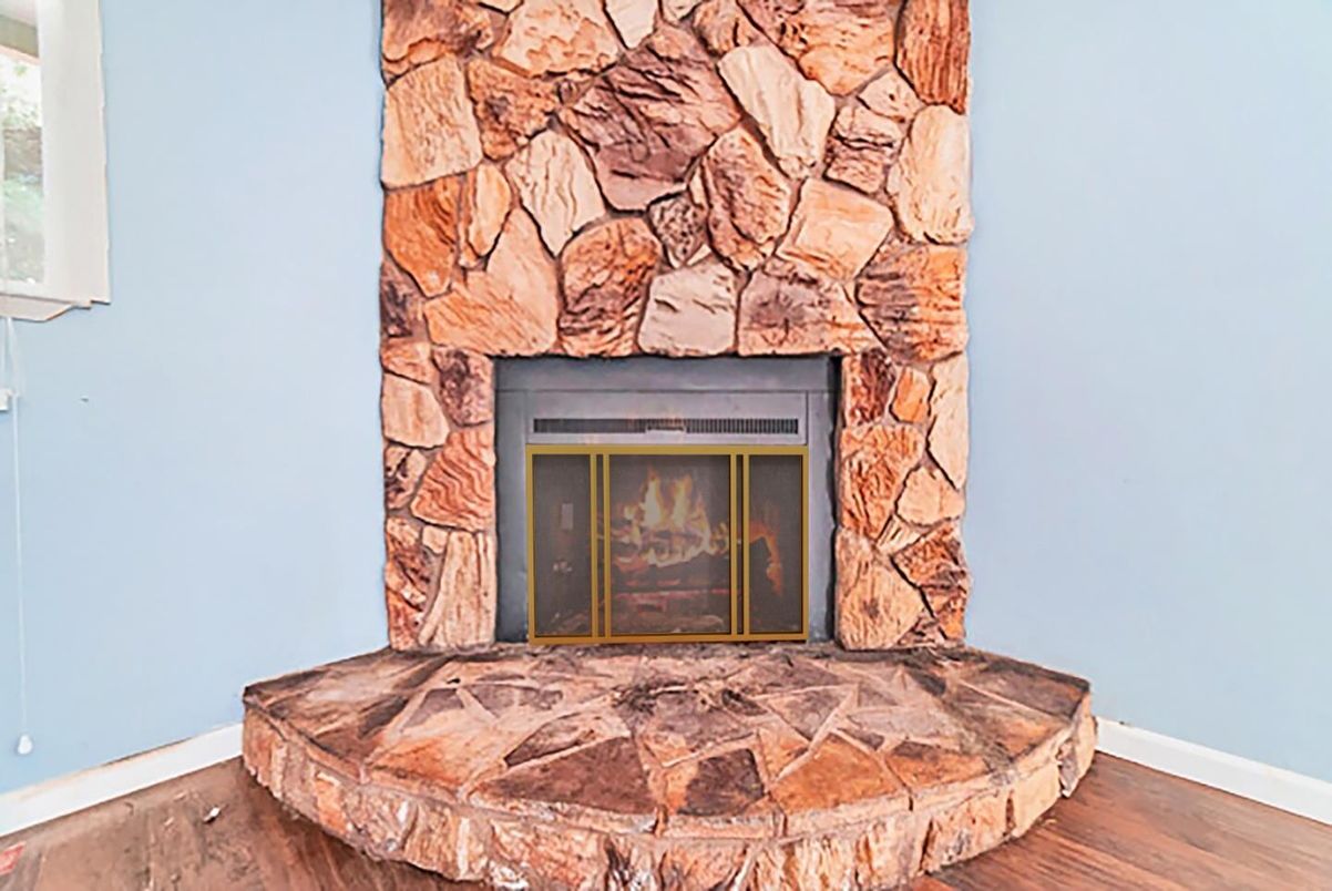 Fireplace, Interior, Wood Texture Flooring