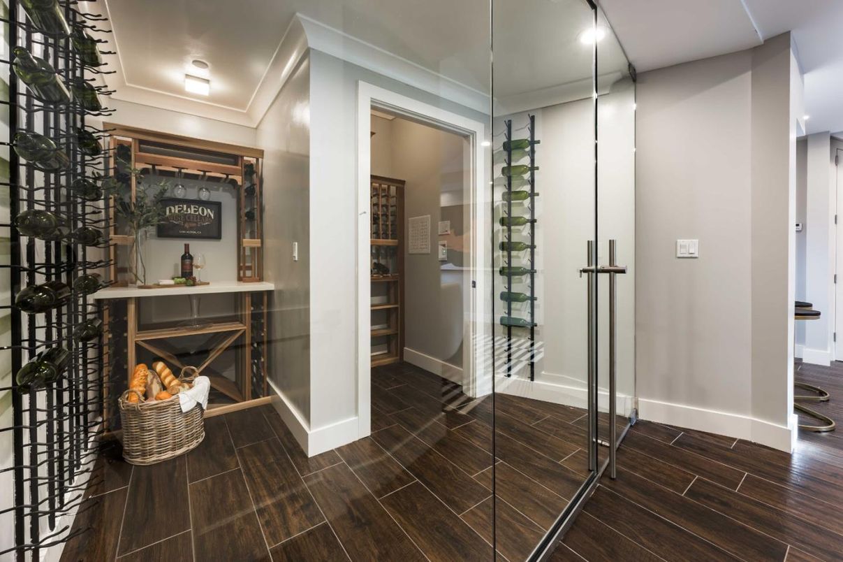 Interior, Recessed Lighting, Wine Storage, Wood Texture Flooring