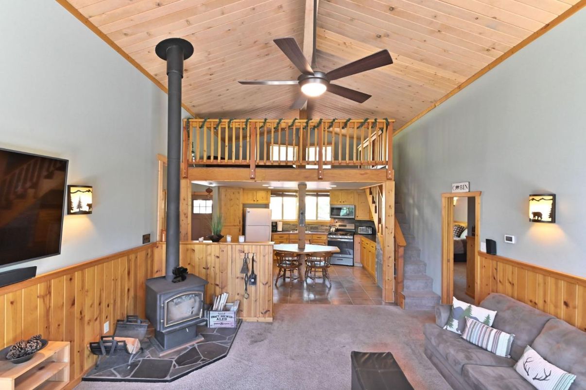 Dining room, Fireplace, Interior, Wooden Ceilings, Wooden Walls