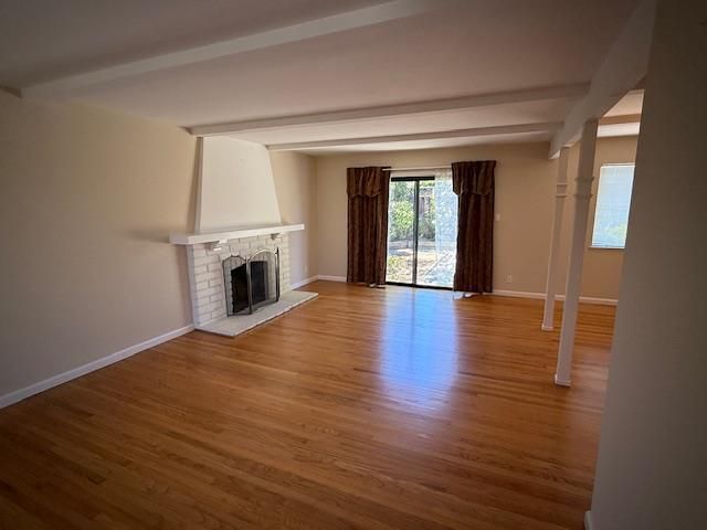 Empty room, Fireplace, Interior, Wood Texture Flooring