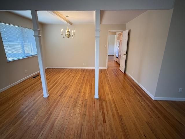 Chandelier, Empty room, Interior, Wood Texture Flooring